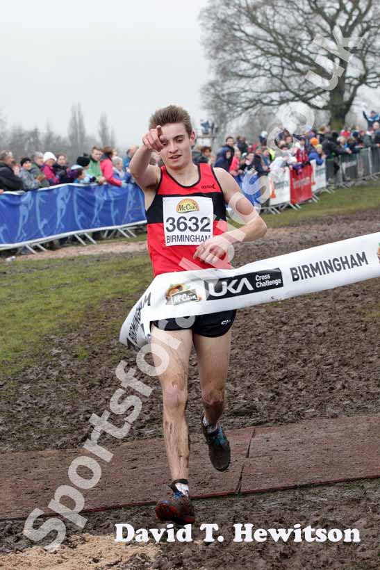 Jac Hopkins winning the under-17 mens McCain World Cross Country Trials and Inter Counties.